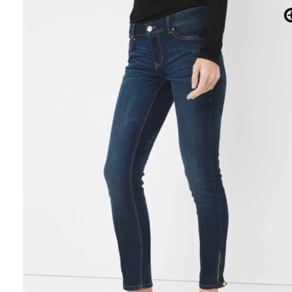 White House Black Market "The Skinny" Side Ankle Zip Jean  Size 4S